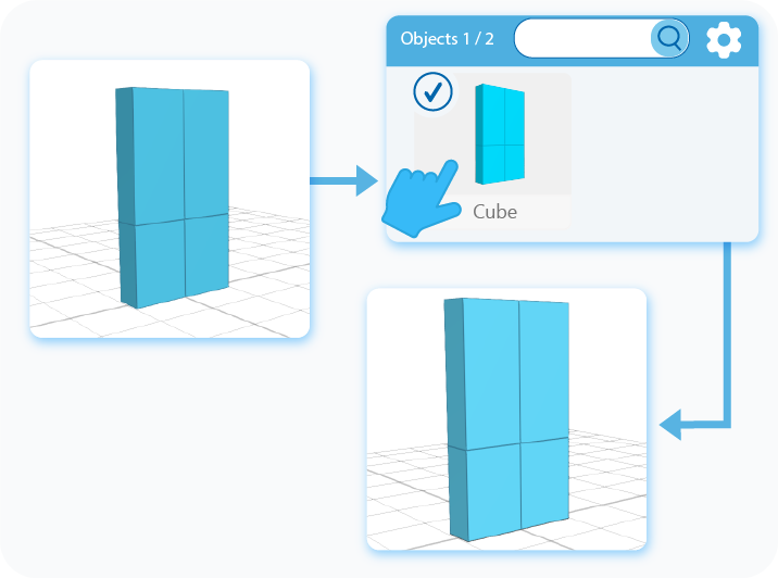 Selecting the object on which we can use the Inset tool